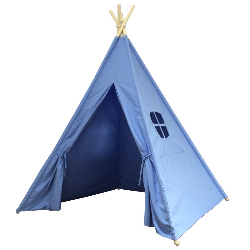 TT40- Blue-100% polyester 4 sides metal pole for kids blue cloud tent for boy