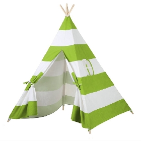6ft White Canvas Kids Indian Tent with Carrying Bag
