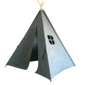 Indoor Toy Kids Wooden Pole Canvas Play Indian Teepee Tents