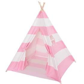 Canvas children tipi tent kids play indian teepee tent with customized stripe color with floor